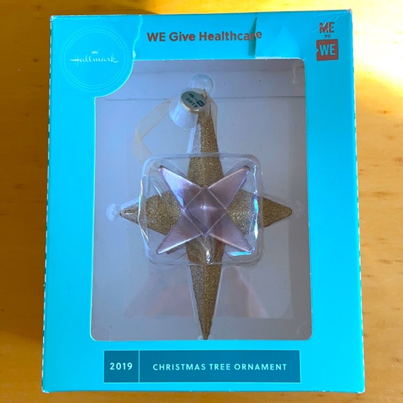 Ornament We Give Healthcare Rose Gold Glitter Star Christmas Tree Holiday Decor - Picture 2 of 7